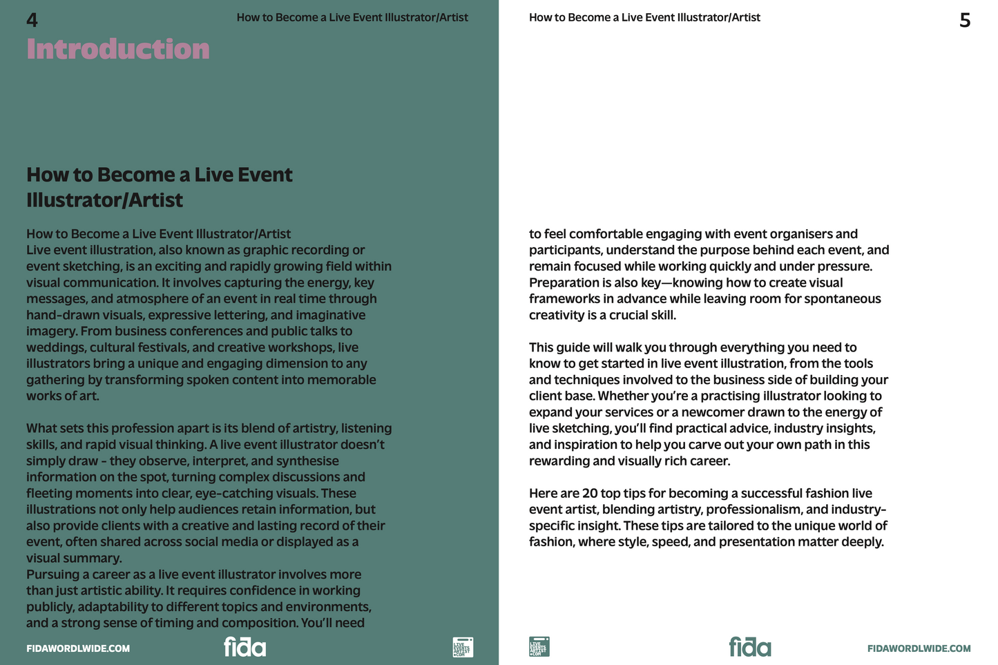 Fida Worldwide x Live Events Artist Toolkit: A Guide to Becoming a Live Events Illustrator
